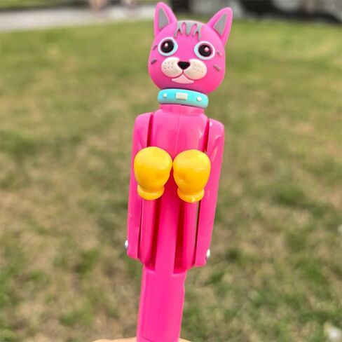 3 Pcs Boxing Pens Boxing Unicorn Pen Fighting Cat fun Hair Plush Hair Toppers Novelty Animal Boxer with Pink Looking Stationeries in Saudi Arabia