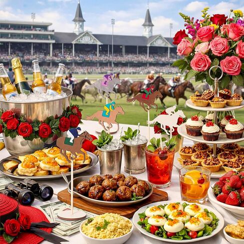 DoubleFill 12 Pcs Wooden Horse Paniting Crafts Kits Derby Party Favors Decorations Unfinished Wood Horse Racing Table Centerpieces DIY for Horses Themed Birthday Party Supplies in Kuwait