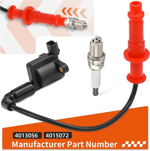 Ignition Coil W/Wire Cap + Spark Plug For Polaris Sportsman 550 X2 XP Forest Touring EPS 2011 2012 2013 2014 4013056 4015072 in Kuwait
