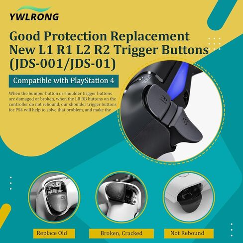 For PS4 L1 R1 L2 R2 Trigger Buttons Replacement for PlayStation 4 PS4 JDS-001/JDS-011 Shoulder Buttons with Springs Accessories Repair Tools in Kuwait