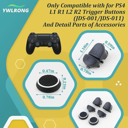 For PS4 L1 R1 L2 R2 Trigger Buttons Replacement for PlayStation 4 PS4 JDS-001/JDS-011 Shoulder Buttons with Springs Accessories Repair Tools in Kuwait