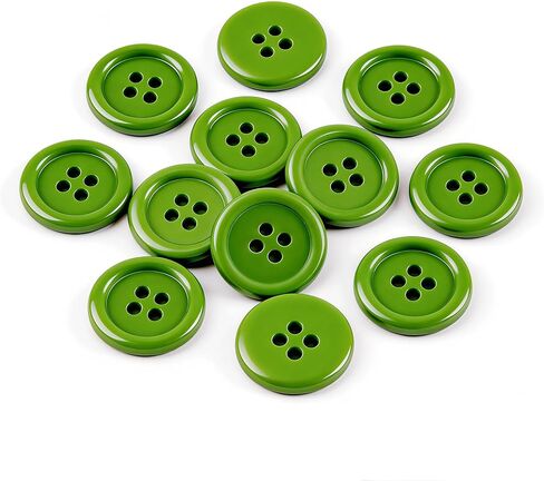 12Pcs Resin Sewing Buttons, 4 - Hole Round Craft Decorative Buttons, Suitable for Jackets, Coats, Clothing Holiday Decoration DIY Accessories, Light Gray, 25mm (1-Inch) in Kuwait