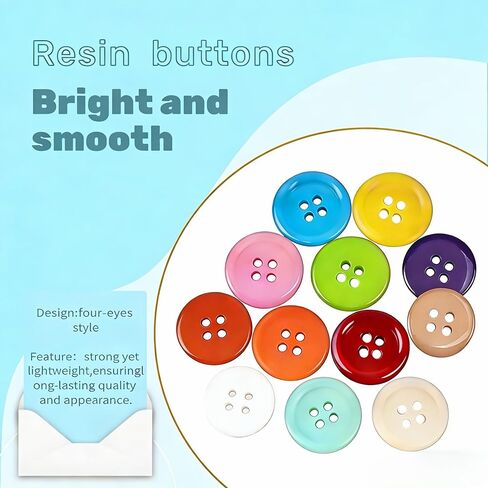 12Pcs Resin Sewing Buttons, 4 - Hole Round Craft Decorative Buttons, Suitable for Jackets, Coats, Clothing Holiday Decoration DIY Accessories, Light Gray, 25mm (1-Inch) in Kuwait