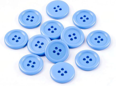 12Pcs Resin Sewing Buttons, 4 - Hole Round Craft Decorative Buttons, Suitable for Jackets, Coats, Clothing Holiday Decoration DIY Accessories, Light Gray, 25mm (1-Inch) in Kuwait