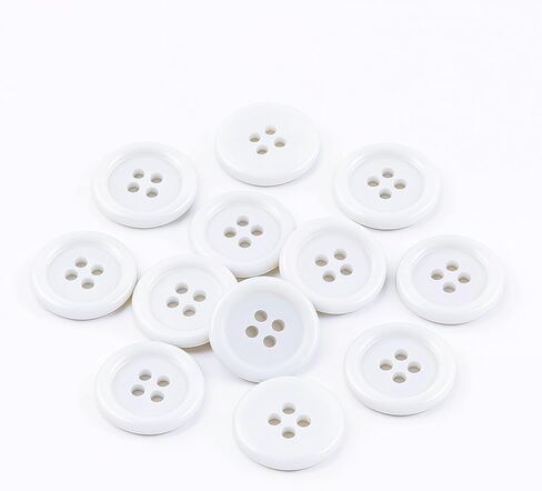 12Pcs Resin Sewing Buttons, 4 - Hole Round Craft Decorative Buttons, Suitable for Jackets, Coats, Clothing Holiday Decoration DIY Accessories, Light Gray, 25mm (1-Inch) in Kuwait