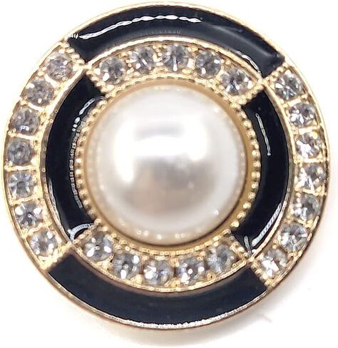 20 pcs Vintage Shield Shape Black Enamel Metal Sewing Shank Buttons for Coats -25mm -1" in Kuwait