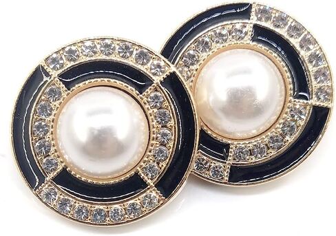 20 pcs Vintage Shield Shape Black Enamel Metal Sewing Shank Buttons for Coats -25mm -1" in Kuwait