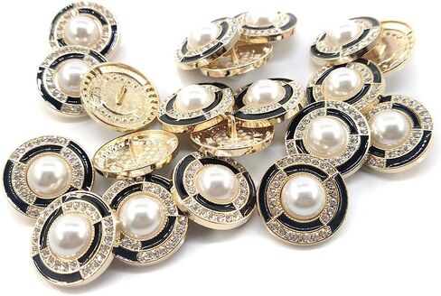 20 pcs Vintage Shield Shape Black Enamel Metal Sewing Shank Buttons for Coats -25mm -1" in Kuwait