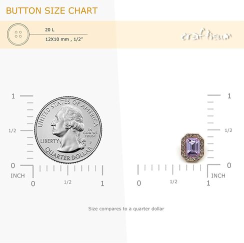 Emerald Cut Purple Rhinestone Sewing Shank Buttons 20 Pcs - 12X10mm, 1/2" in Kuwait