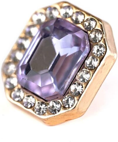 Emerald Cut Purple Rhinestone Sewing Shank Buttons 20 Pcs - 12X10mm, 1/2" in Kuwait
