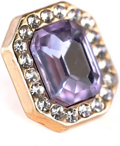 Emerald Cut Purple Rhinestone Sewing Shank Buttons 20 Pcs - 12X10mm, 1/2" in Kuwait