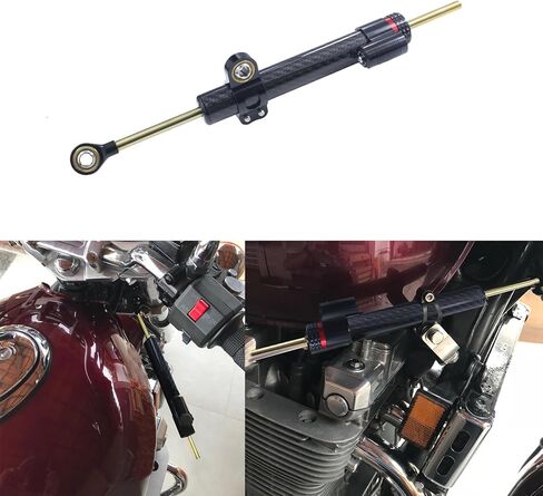 Motorcycle 13" Steering Damper Adjustable Damper Universal Steering Stabilizer For Street Bike Safety Control Carbon Fiber (Carbon Fiber 13") in Kuwait