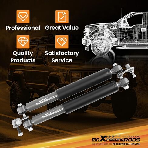 maXpeedingrods Dual Steering Stabilizer for Jeep Cherokee XJ Wrangler TJ 1984-2006 with 2.5-6.5" Lift, for MJ, Wrangler Rubicon, G1 Version in Kuwait