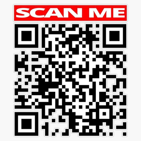 SCAN ME Prank Rick roll YouTube Video Never Gonna give You up QR Code Bumper Sticker Vinyl Decal 5" in Kuwait