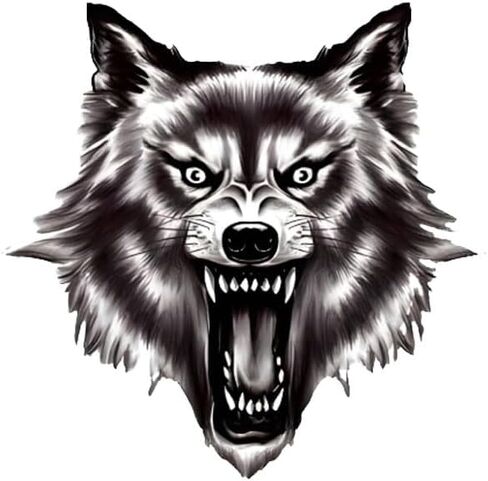 Wolf Sticker 2-Piece Set Vinyl Material Suitable for Decorating car Bodies Trucks Off-Road Vehicles Windows Rear Windshield Helmets Bumpers Walls laptops and suitcases HLT-01 in Saudi Arabia