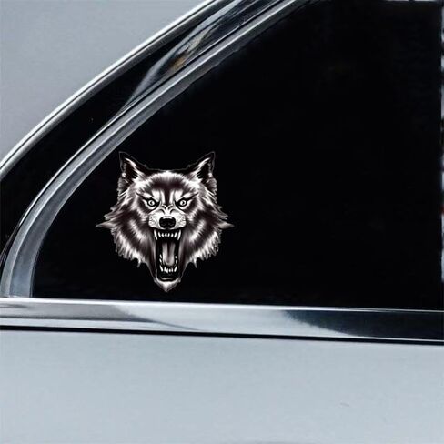 Wolf Sticker 2-Piece Set Vinyl Material Suitable for Decorating car Bodies Trucks Off-Road Vehicles Windows Rear Windshield Helmets Bumpers Walls laptops and suitcases HLT-01 in Saudi Arabia