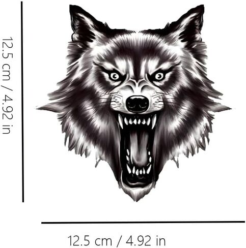 Wolf Sticker 2-Piece Set Vinyl Material Suitable for Decorating car Bodies Trucks Off-Road Vehicles Windows Rear Windshield Helmets Bumpers Walls laptops and suitcases HLT-01 in Saudi Arabia