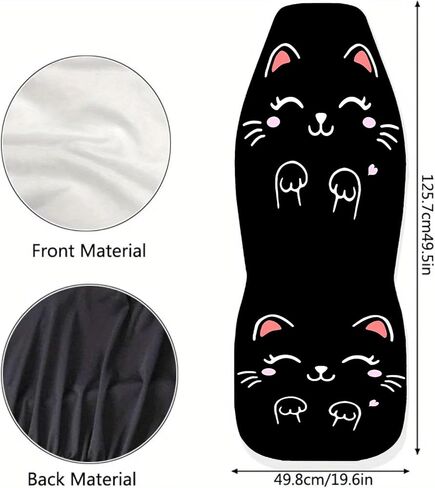 2 Pcs Cat Print Car Seat Covers Universal Fit for Cars SUVs Sedans Truck Front Seat Protectors Stylish Vehicle Interior Accessories in Kuwait