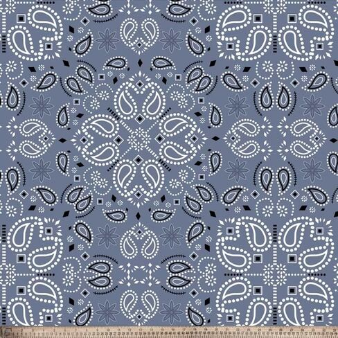YourFleece No-Sew Throw Fleece Fabric DIY Blanket Making Kit, Make Your Own, Anti-Pill, Bandana Handkerchief Blue, 50x60 inches in Saudi Arabia