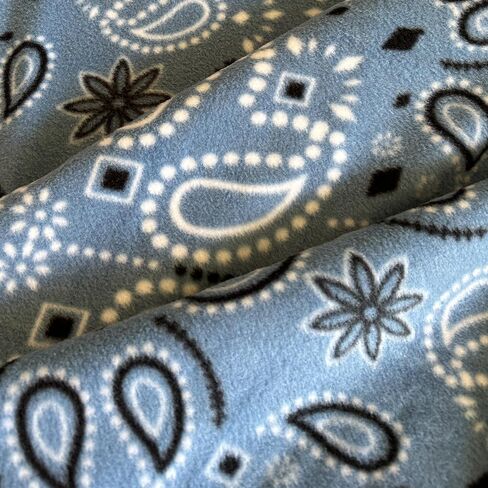 YourFleece No-Sew Throw Fleece Fabric DIY Blanket Making Kit, Make Your Own, Anti-Pill, Bandana Handkerchief Blue, 50x60 inches in Saudi Arabia