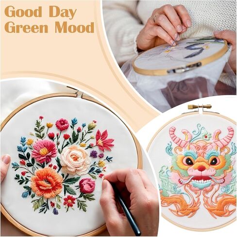 16 PCS Embroidery Fabric Cloth Pre-Cut Hand Embroidery Fabric Squares 4 Different Sizes 5.9 to 11.8inch Natural Cotton Fabrics for Garment Craft in Saudi Arabia