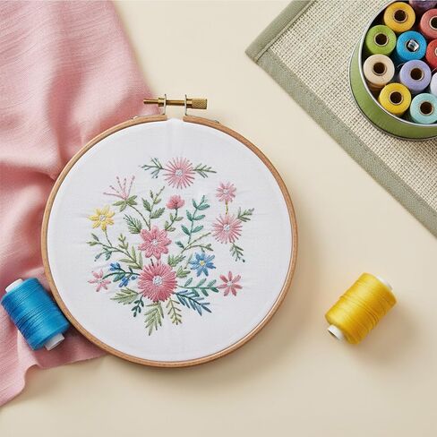 16 PCS Embroidery Fabric Cloth Pre-Cut Hand Embroidery Fabric Squares 4 Different Sizes 5.9 to 11.8inch Natural Cotton Fabrics for Garment Craft in Saudi Arabia