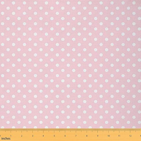 Polka Dot Fabric by The Yard,Pink White Dots Fabric for Chairs Sofa Sewing,Modern Simple Art Style Soft Flannel Polyester No Stretch and Home DIY Projects Waterproof,1 Yard,36" L x 59" W in Kuwait