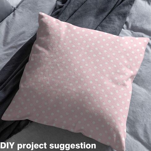 Polka Dot Fabric by The Yard,Pink White Dots Fabric for Chairs Sofa Sewing,Modern Simple Art Style Soft Flannel Polyester No Stretch and Home DIY Projects Waterproof,1 Yard,36" L x 59" W in Kuwait