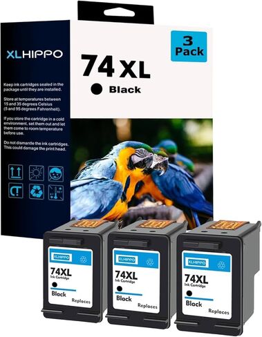 74 Ink Cartridges Replacement for HP 74 Black Ink Cartridges for HP PhotoSmart C4480 C4280 C4200 C4580 C5280 DeskJet D4260 D4360 OfficeJet J6480 J5780 Printers (3 Pack 74XL Black) in Saudi Arabia