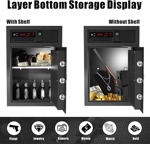 Gun Safe, Quick Access Gun Safe for Handgun, Pistol Safe with Biometric Fingerprint/Quick Electronic Keypad/Keys in Saudi Arabia