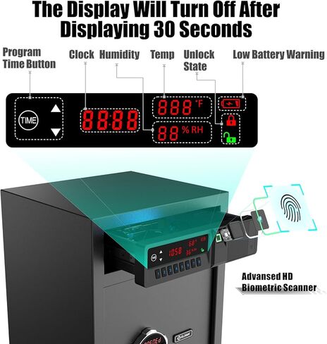 Gun Safe, Quick Access Gun Safe for Handgun, Pistol Safe with Biometric Fingerprint/Quick Electronic Keypad/Keys in Saudi Arabia