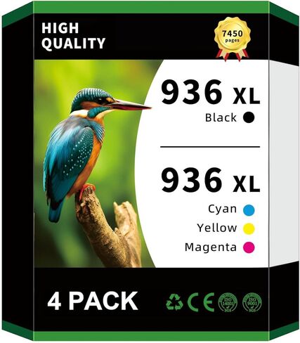 936XL 936 Ink Cartridges with Chip Replacement for 936 936XL Ink Cartridges Combo Pack for OfficeJet Pro 9117b 9110b 9120b 9130b 9120 9122 9123 9125 9130 9720 9730 Printers (with chip, 4 Pack) in Saudi Arabia