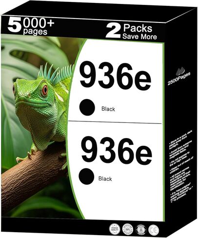 936e Ink Cartridges Compatible Replacement for HP 936 XL 936XL Black Fit for OfficeJet 9122e Pro 9120 9120e 9125 9110b 9120b 9130b Wide Format 9730e 9730 Printers with V18.2.1 Chip(2 Packs, Black) in Saudi Arabia