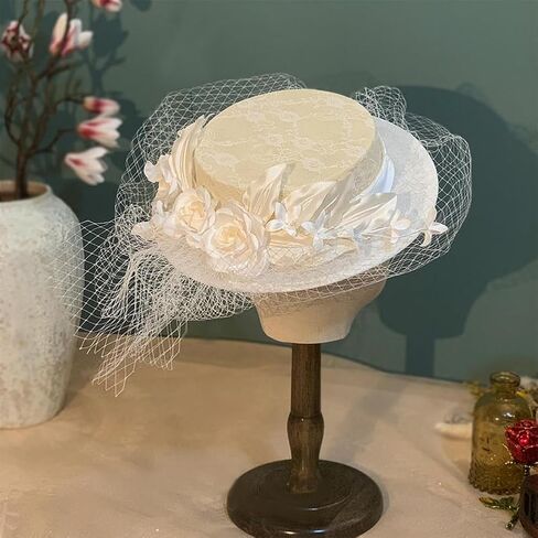 BENECREAT 2.18 Yards Birdcage Veil Netting Fabric, 17inch Wide Organza Tulle Fabric Net Mesh Beige Russian Netting Hat Veil Millinery for Wedding, Sewing, Dress Decoration in Kuwait