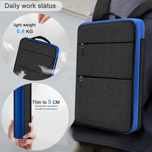 ZINZ Travel Laptop Backpack with Small Case for 15-16 inch Notebooks, Slim & Expandable Computer Bag for College Business Commute for Men and Women,Black-Blue in Saudi Arabia