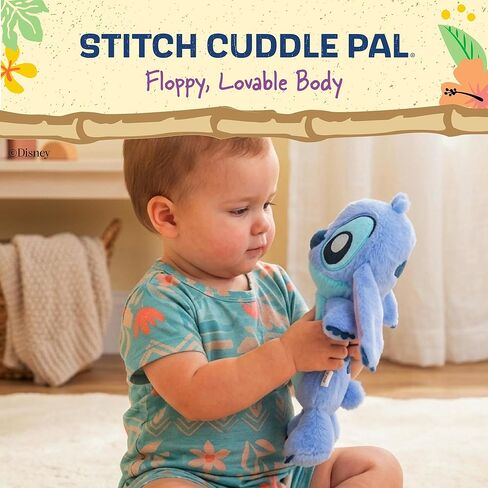 Kids Preferred Disney Stitch Cuddle Pal – 14 Inch Ultra Soft Material Plush, Floppy Huggable Stitch from Lilo & Stitch, Embroidered Details, for Ages 0+ in Kuwait