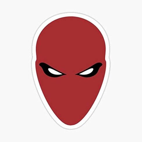 Red Hood Helmet Sticker - Sticker Graphic - Auto, Wall, Laptop, Cell, Truck Sticker for Windows, Cars, Trucks in Kuwait