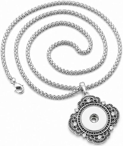 Snap Button Necklace for Women Men Metal Pendant Necklace Jewelry Necklace Fit 18mm Ginger Buttons with Stainless Steel Chain for Jewelry Making in Saudi Arabia