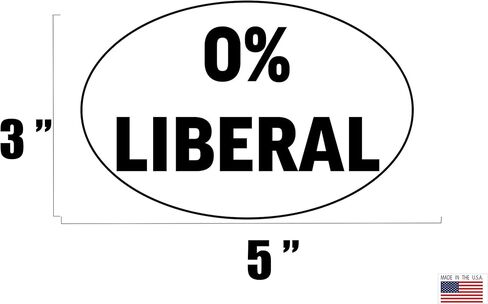 Rogue River Tactical Funny Conservative Sticker 0% Liberal Car Decal Republican Bumper Sticker in Kuwait