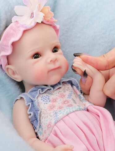 Silicone Baby Doll, 12 Inch Full Body Platinum Silicone Reborn Baby Doll with Accessories Set, 2 Lb Weighted, Realistic Feel, Heartfelt Gift for Kids and Collectors, Ages 3+, Girl in Saudi Arabia