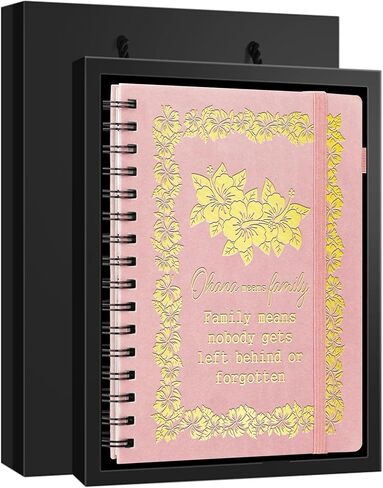 Family Inspirational Gifts Ohana Means Family Spiral Notebook Family Member Gift Flower Notebook Family Appreciation Gifts Notebook for Women Men (Spiral ohaha- Purple) in Kuwait