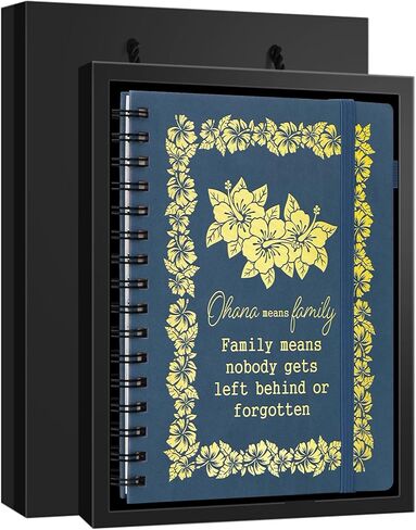 Family Inspirational Gifts Ohana Means Family Spiral Notebook Family Member Gift Flower Notebook Family Appreciation Gifts Notebook for Women Men (Spiral ohaha- Purple) in Kuwait