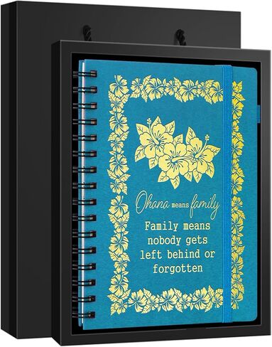 Family Inspirational Gifts Ohana Means Family Spiral Notebook Family Member Gift Flower Notebook Family Appreciation Gifts Notebook for Women Men (Spiral ohaha- Purple) in Kuwait
