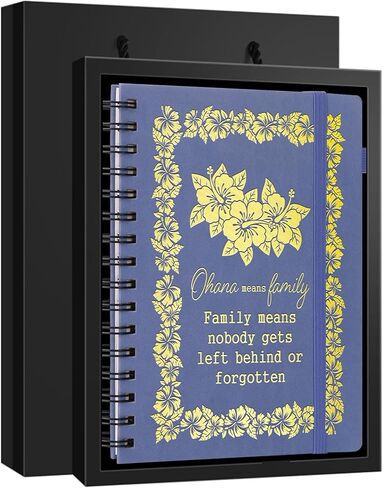Family Inspirational Gifts Ohana Means Family Spiral Notebook Family Member Gift Flower Notebook Family Appreciation Gifts Notebook for Women Men (Spiral ohaha- Purple) in Kuwait