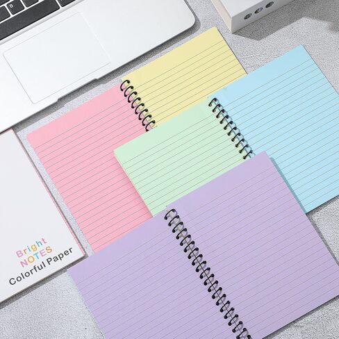 Henoyso 6 Pcs Colored Paper Notebook Spiral Notebook 5" x 7" Colored Lined Paper Wide Ruled Composition Note Books for Journaling Home Office (Colorful) in Kuwait