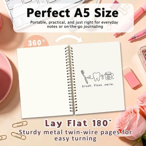 Dental Hygienist Gifts Notebook Journal, Dentist Gifts for Women Men Notebook, Dental School Gift Hardcover Spiral Notebook 5.5×8.3 in Saudi Arabia