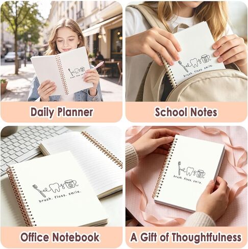 Dental Hygienist Gifts Notebook Journal, Dentist Gifts for Women Men Notebook, Dental School Gift Hardcover Spiral Notebook 5.5×8.3 in Saudi Arabia