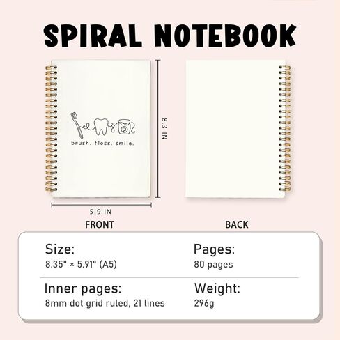 Dental Hygienist Gifts Notebook Journal, Dentist Gifts for Women Men Notebook, Dental School Gift Hardcover Spiral Notebook 5.5×8.3 in Saudi Arabia