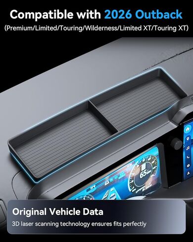 2026 Outback Behind Screen Storage Box for 2026 Subaru Outback (Wilderness/Premium/Limited/Touring/Limited XT/Touring XT) Hidden Dashboard Organizer Tray, 2026 Outback Accessories Dash Console Bin in Saudi Arabia