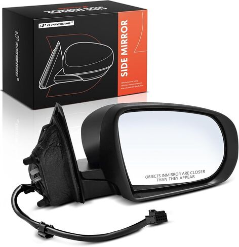 A-Premium Passenger Side Power Door Mirror - Compatible with Jeep Cherokee 2014 2015 2016 2017 2018 - Non-Heated Manual Folding Black Outside Rear View Mirror - Replace# 1UV64TZZAD in Kuwait